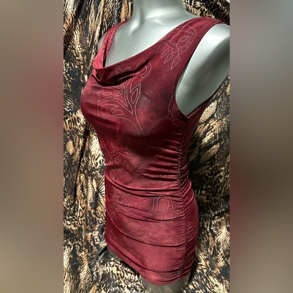 FREE 🇨🇦💎💟Women’s Vintage Suzy Sheir Long Ruched Sleeveless Top - Picture 6 of 16